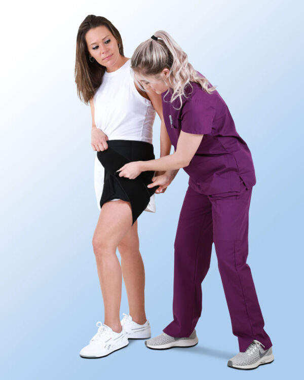 Nurse Applying the SMI Hip Wrap